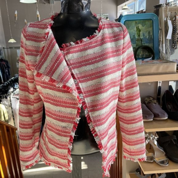 Karl Lagerfeld tweed pink and white Blazer size 8 - Picture 1 of 8